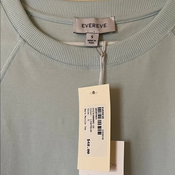 Evereve Light Blue Sleeveless Crewneck Tank Top - Picture 2 of 2